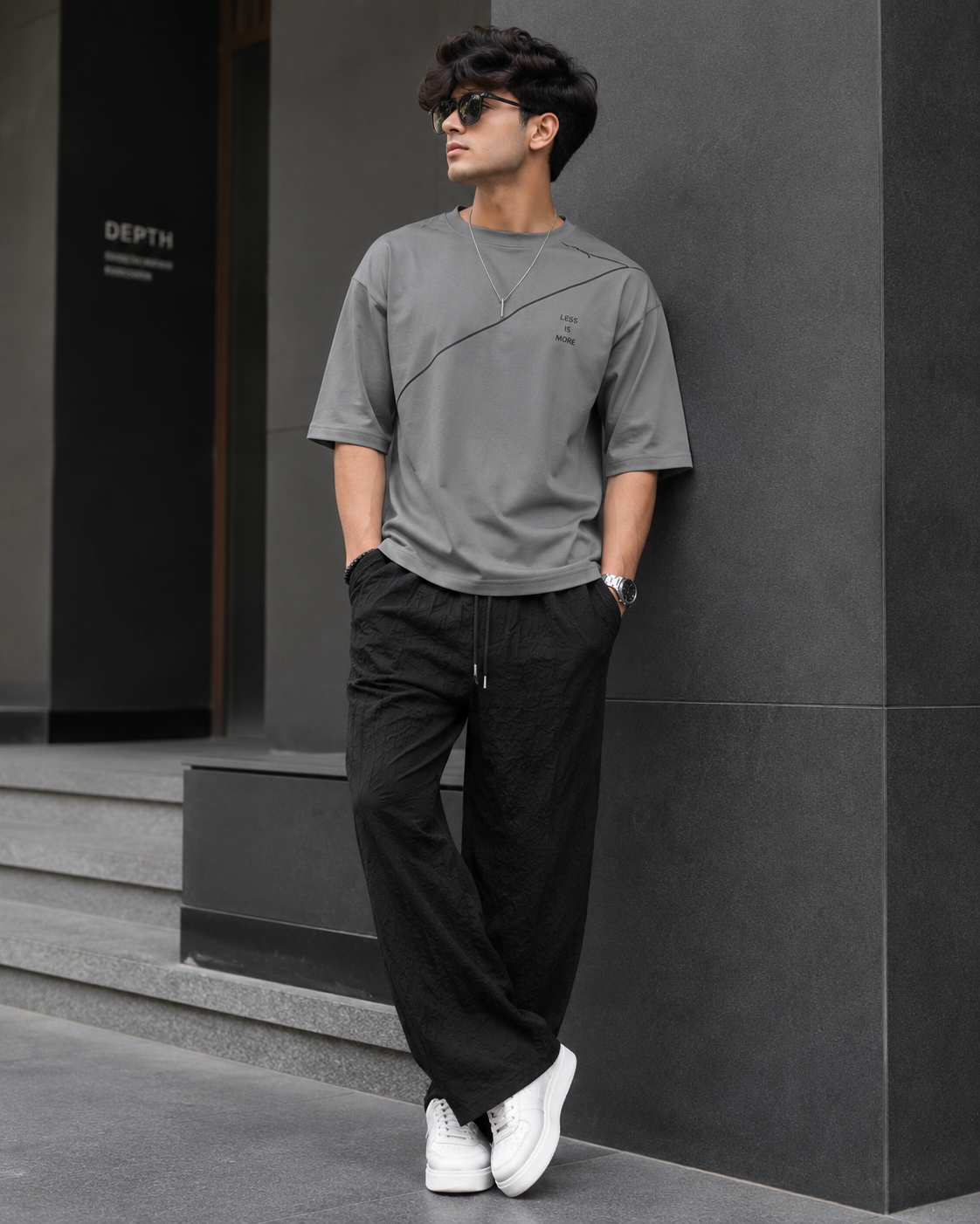 Urban Minimalist Oversized T-Shirt & Relaxed Fit Pants Set