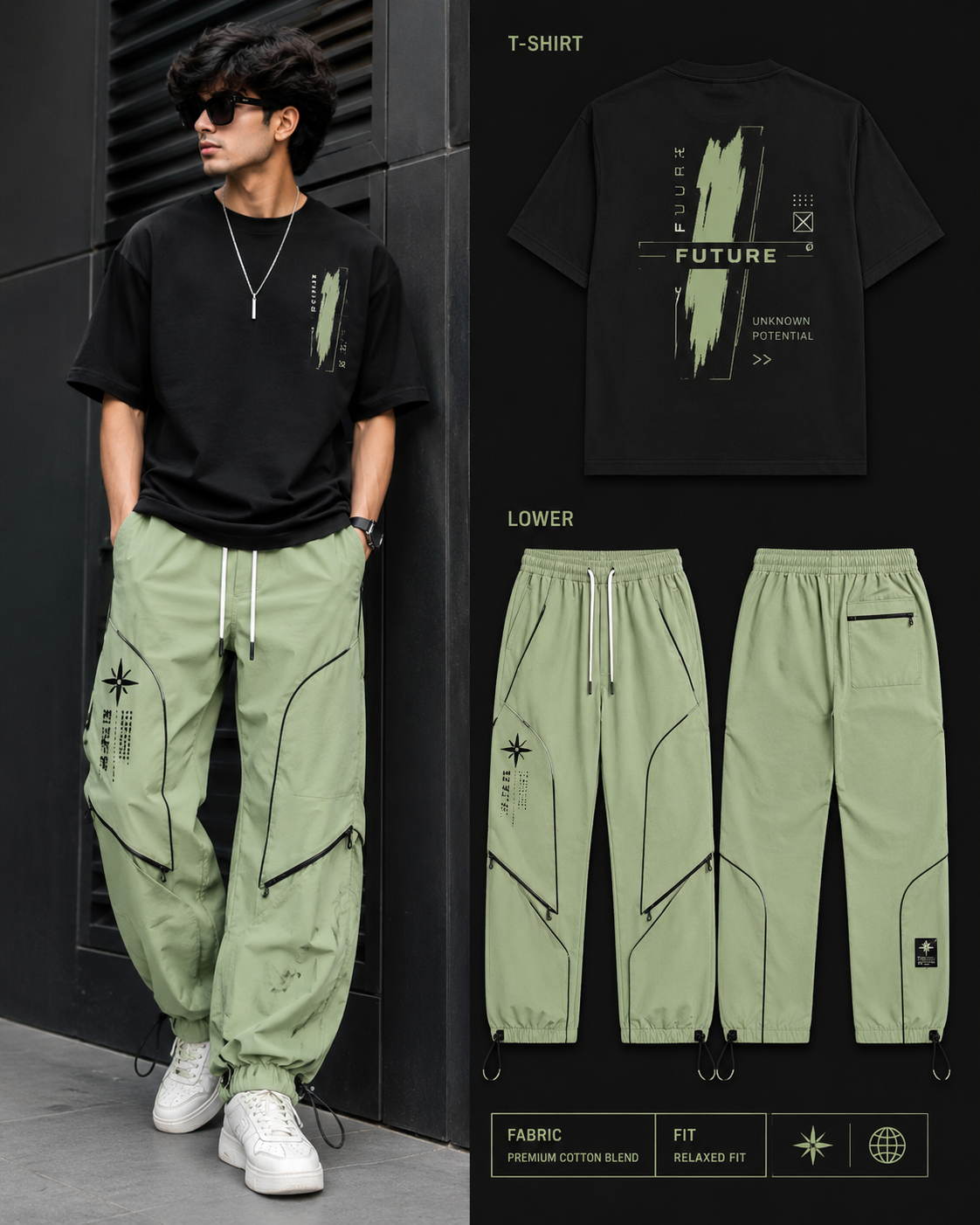 Men's Premium Streetwear Co-Ord Set – Graphic Tee & Cargo Pants.      Comming soon