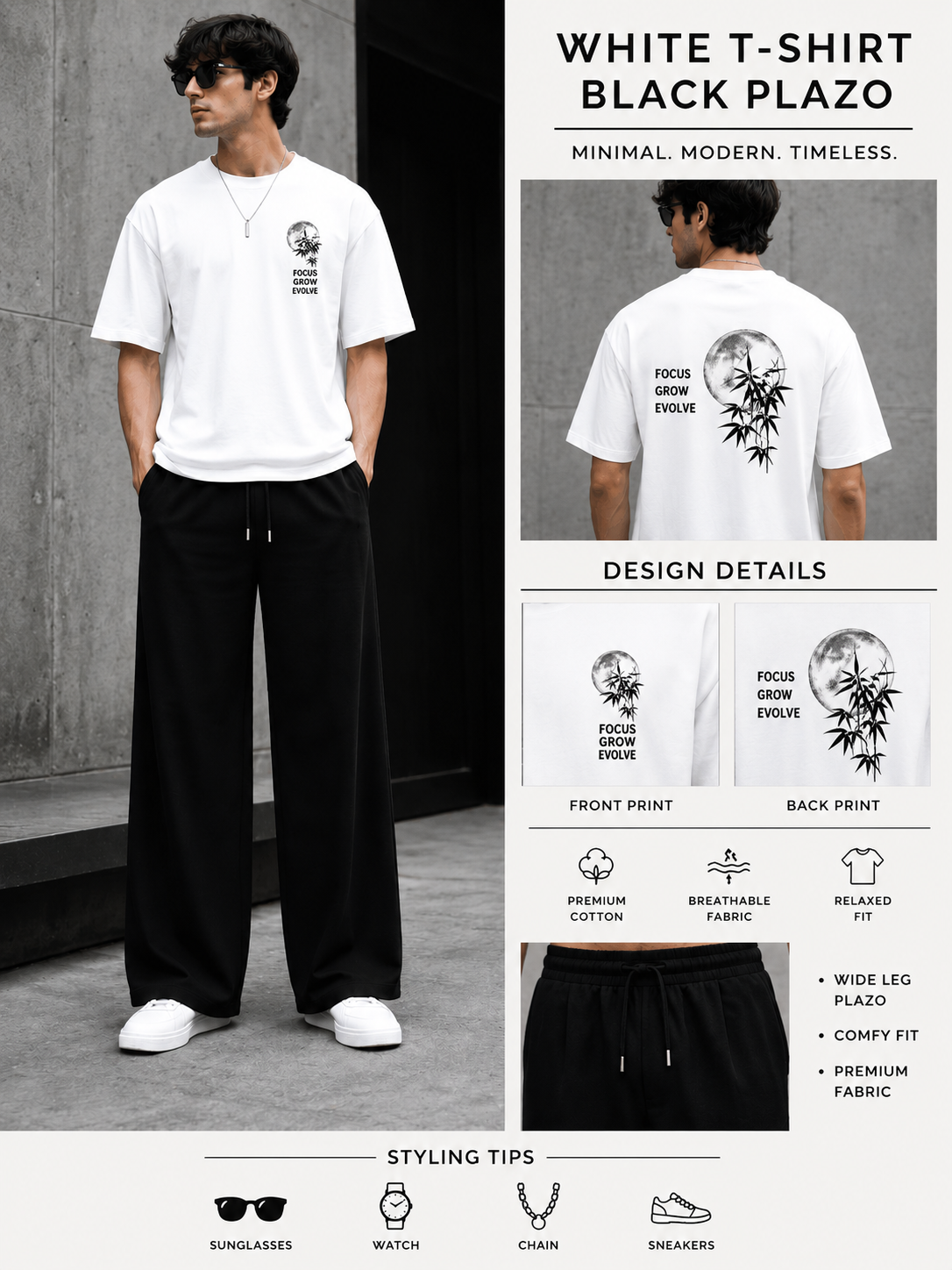 Men's Premium Oversized T-Shirt & Lower Co-Ord Set | Casual Streetwear Combo
